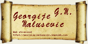 Georgije Malušević vizit kartica